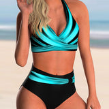 Siena | Bikinisæt med krydshals og print