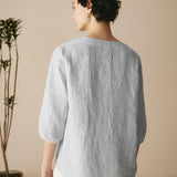 100% Linned Puffærmer Top LEAH