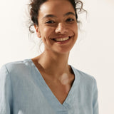 100% Linned Puffærmer Top LEAH