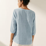 100% Linned Puffærmer Top LEAH