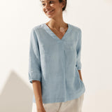 100% Linned Puffærmer Top LEAH