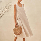 100% Linned Swing Strand Tank Kjole GIANA