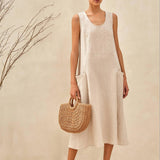 100% Linned Swing Strand Tank Kjole GIANA