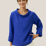 100% Linned Draperet Hals Top HOLLIS