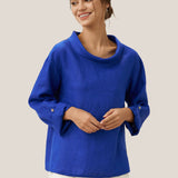 100% Linned Draperet Hals Top HOLLIS