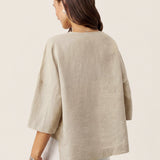 100% Linned Drop Shoulder Asymmetrisk Lagdelt Hem Overtop VIOLA