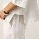 100% Linned Drop Shoulder Asymmetrisk Lagdelt Hem Overtop VIOLA