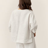 100% Linned Drop Shoulder Asymmetrisk Lagdelt Hem Overtop VIOLA