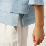 100% Linned Drop Shoulder Asymmetrisk Lagdelt Hem Overtop VIOLA