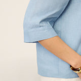 100% Linned Split Neck Inverted Pleat Top TABITHA
