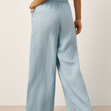 100% Linned Skulptureret Plisseret Elastisk Bag Relaxed Bukser VERIDIANA