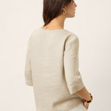 100% Linned Split Neck Inverted Pleat Top TABITHA