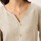 100% Linned Split Neck Inverted Pleat Top TABITHA