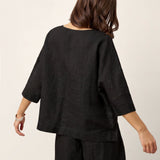 100% Linned Drop Shoulder Asymmetrisk Lagdelt Hem Overtop VIOLA