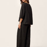 100% Linned Drop Shoulder Asymmetrisk Lagdelt Hem Overtop VIOLA