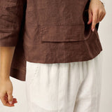 100% Linned Drop Shoulder Asymmetrisk Lagdelt Hem Overtop VIOLA