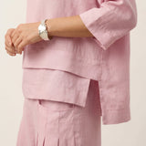 100% Linned Drop Shoulder Asymmetrisk Lagdelt Hem Overtop VIOLA