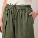 100% Linned Lagdelt Slids Bredbenet Drawstring Bukser PEREGRINE