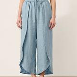 100% Linned Lagdelt Slids Bredbenet Drawstring Bukser PEREGRINE