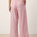 100% Linned Sculpted Pleat Elastisk Bag Relaxed Bukser VERIDIANA