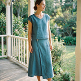 100% Linned V-Hals Korte Ærmer Crop Top FRESSA