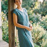 100% Linned V-Hals Korte Ærmer Crop Top FRESSA