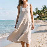 100% Linned Swing Strand Tank Kjole GIANA