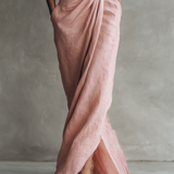 Adelaide | Linned-Blanding V-Hals Wrap Maxi Kjole