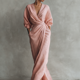 Adelaide | Linned-Blanding V-Hals Wrap Maxi Kjole