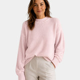 Mae | Sweater med Rund Hals og Puffede Ærmer