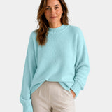 Mae | Sweater med Rund Hals og Puffede Ærmer