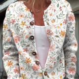 Greta™ | Vintage Blomster Strikket Cardigan Trøje