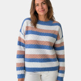 Camille | Oversized Pullover med Rund Hals og Striber