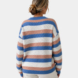 Camille | Oversized Pullover med Rund Hals og Striber