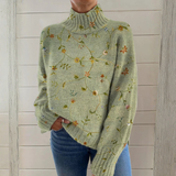 Cynthia | Blomstret Broderet Turtleneck Sweater