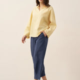 Linned Oversized Fit Pocket Skjorte ELOWEN