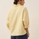 Linned Oversized Fit Pocket Skjorte ELOWEN