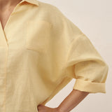 Linned Oversized Fit Pocket Skjorte ELOWEN