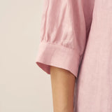 100% Linned Knap-Front Drop Shoulder Skjorte PÅSKE
