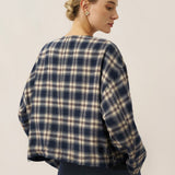 Tencel Linned Vendbar Crew Neck Casual Jakke CHLOE