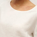 100% Linned Rund Hals Petal-Ærme Pullover LAUREL