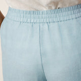 100% Linned Sculpted Pleat Elastisk Bag Relaxed Bukser VERIDIANA