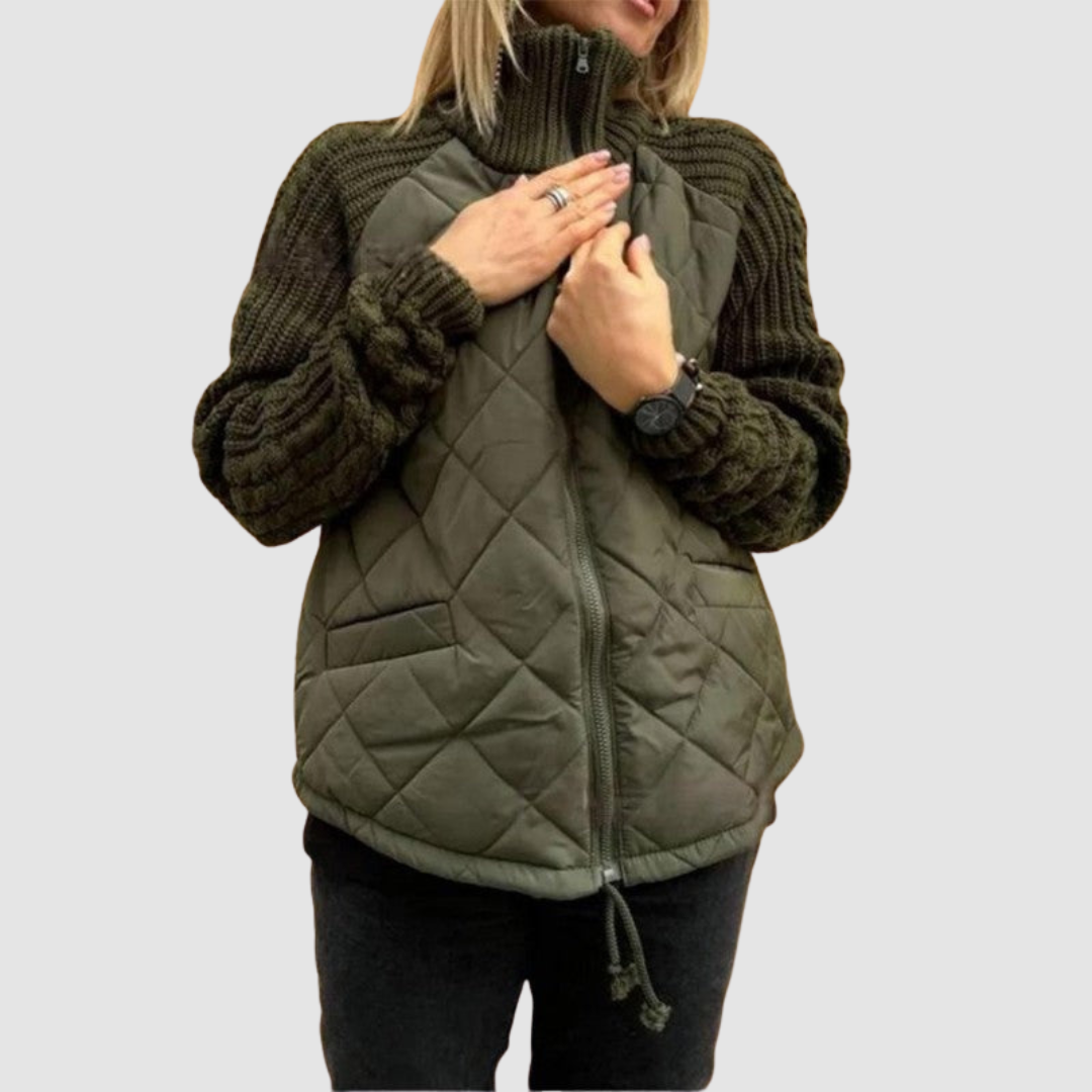 Carina™ Uld Patchwork Dunjakke