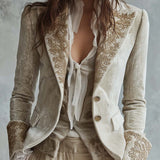 Constance | Blazer Ivoire Broderet Skrædder