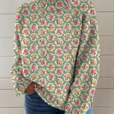 Etta | Blomstret Mock-Neck Sweater