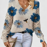 Alma | Elegant Trøje Med Blomsterdesign