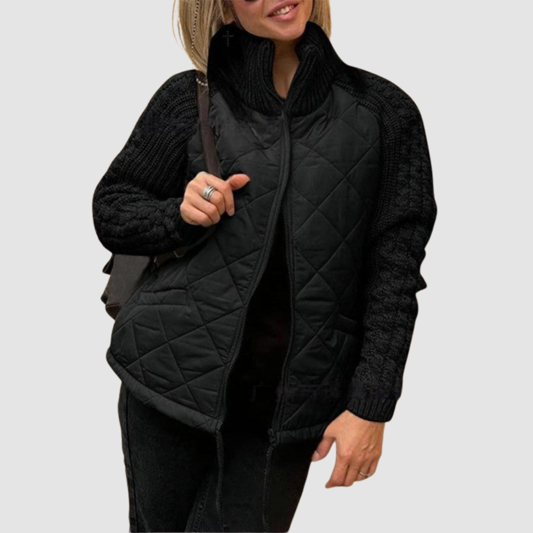 Carina™ Uld Patchwork Dunjakke