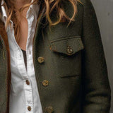 Honorine | Vintage Blazer med Kontrasterende Chevron Kanter