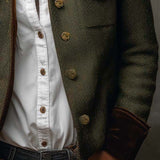 Honorine | Vintage Blazer med Kontrasterende Chevron Kanter