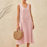 100% Linned Swing Strand Tank Kjole GIANA